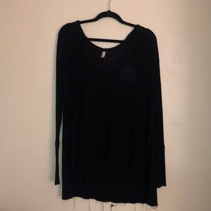 Free People Black Flowy Top Small